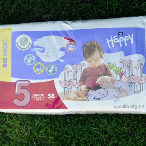 2/Підгузники дитячі Happy Junior №5 12-25 кг. 58 шт.