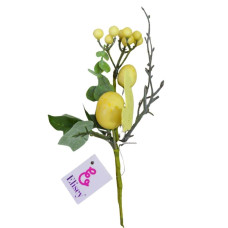 Великодня гілочка маленька Elisey 1шт Курочка та яйця Жовтий 5004-016