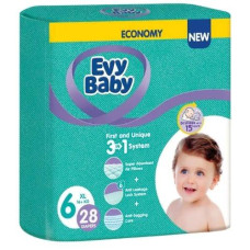 Підгузки дитячі Evy Baby Еві Бебі Junior джуніор 6 (16+ кг), 28 шт.
