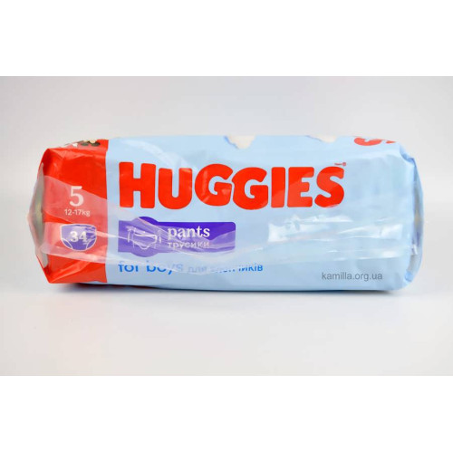 Підгузники-трусики дитячі Huggies For Boys 12-17кг №5 34 шт 