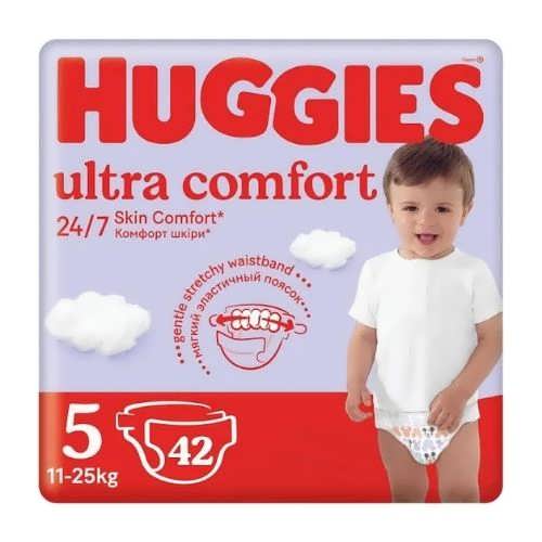 Підгузники дитячі Huggies Ultra Comfort №5 12-22 кг 42 шт 