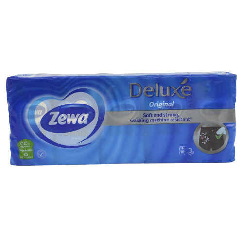 Hосові хустинки Zewa 10*10 3-х шарові Без запаха/Делюкс 10 шт. 