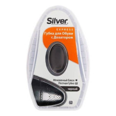 Губка-блиск для взуття з дозатором Silver  6мл чорна