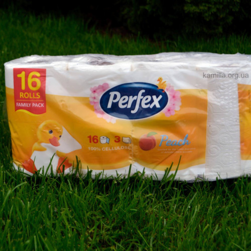 Туалетний папір Prefex 3-х шаровий Peach 16 шт.
