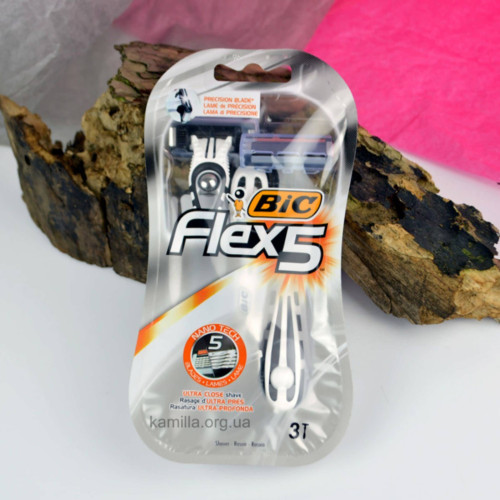 Станки для гоління одноразові Bic Flex 5 лез 3 шт.