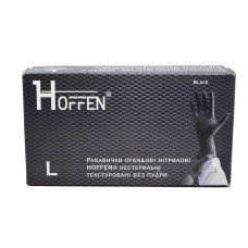 Рукавиці нітрілові Hoffen 100шт Л Чорні