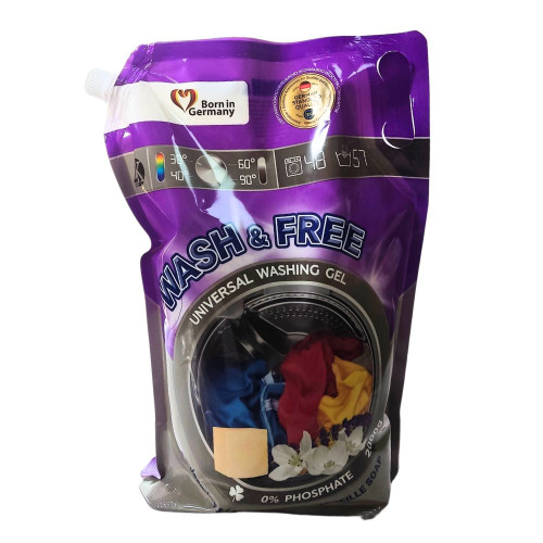 Гель для прання Wash & Free 2л Жасмін та Лаванда Дойпак