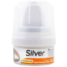 Крем-блиск для взуття Silver з губкою, натуральний, 50 мл