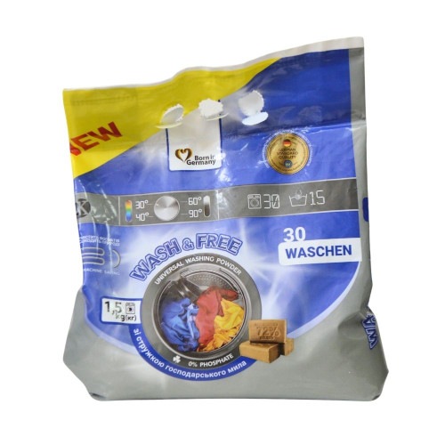 Пральний порошок Wash & Free 1,5кг Універсал 