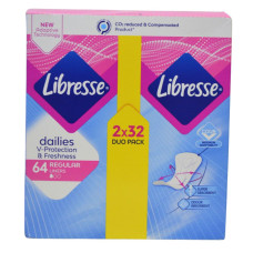 Щоденні прокладки Libresse Daily Fresh Normal Plus 64шт														