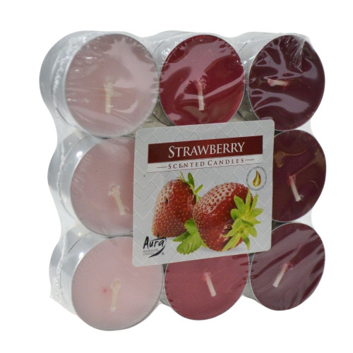 Свічка ароматизована копійка Bispol 18шт Strawberry