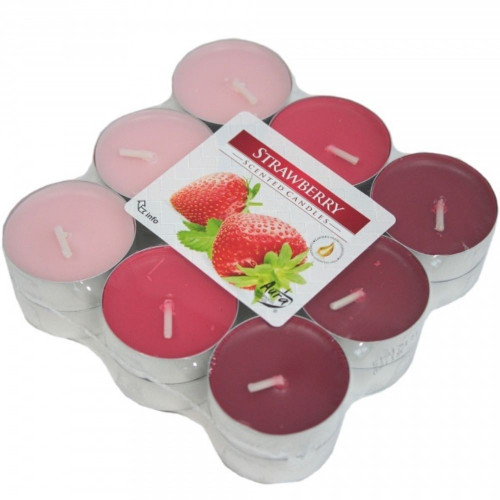Свічка ароматизована копійка Bispol 18шт Strawberry