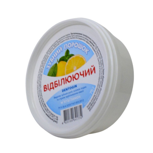 Зубний порошок DENTOGIN 75гр Відбілюючий (м'ята та лимон)