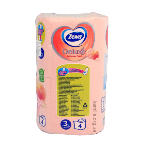 Туалетний папір Zewa Deluxe Cashmere Peach 4 шт.