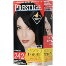 Стійка крем-фарба для волосся Prestige Кератин Три Олії №242 Чорний 115 мл.