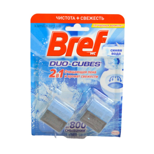 Кубик для туалетного бачка Bref Активна чистота (Синій з білим) 2 шт.