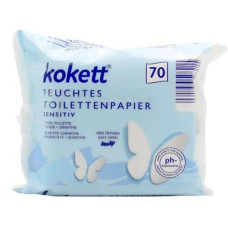 Вологий туалетний папір-серветки Kokett Sensitive 70 шт білий