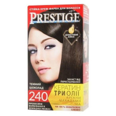 Стійка крем-фарба для волосся Prestige Кератин Три Олії №240 Темний шоколад 115 мл.