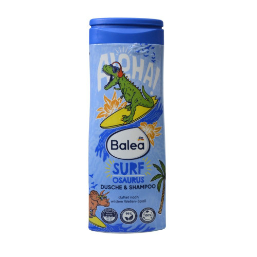 Дитячий шампунь та гель для душу Balea 300мл Surf Osaurus