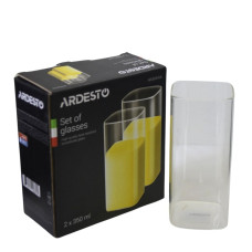 Набір склянок Ardesto 2х350мл Боросилікатне скло Прозорий 