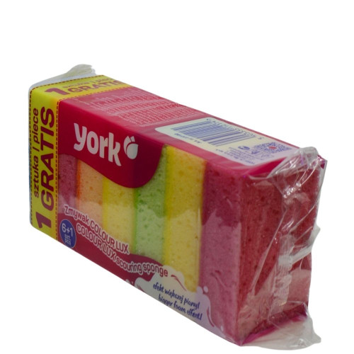 Губка для посуду York 030180 КЛОР ЛЮКС 6+1шт