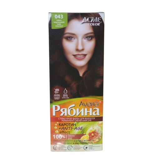 Крем-фарба для волосся Рябіна Avena 043 Темно-каштановий		