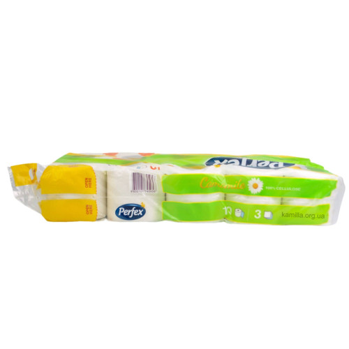 Туалетний папір Prefex 3-х шаровий Camomile 10 шт.