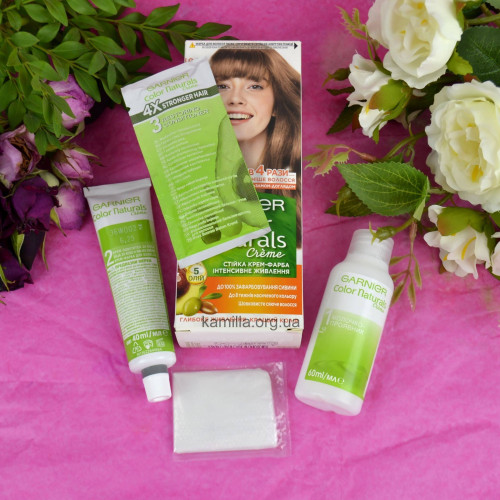 Стійка крем-фарба Garnier Color Naturals з п'ятьма оліями 6.25 Каштановий Шатен 110 мл.