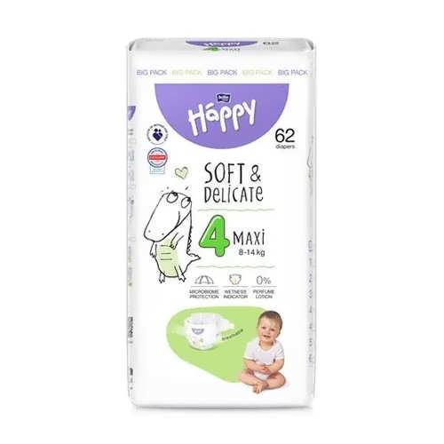 Підгузники дитячі EXTRA SOFT&DELICATE BELLA BABY HAPPY  №4 62шт 8-14кг 