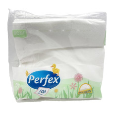 Серветки для столу Perfex Boni 100шт 2-х шарові Білі