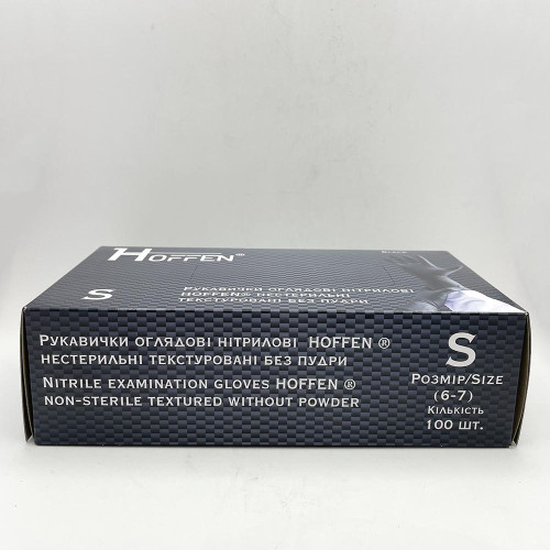 Рукавиці нітрілові Hoffen 100шт С чорні