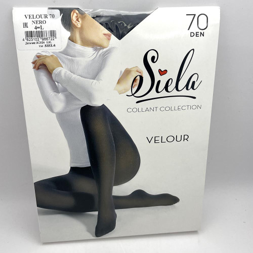 Колготи жіночі Siela Велюр 70ден №4 Неро