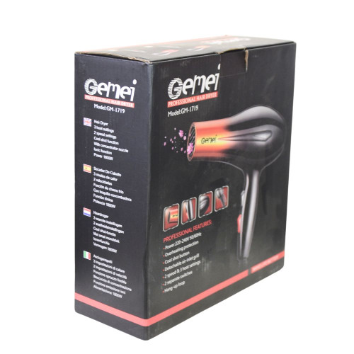 Фен для волосся Gemei GM-1719 1800Вт 