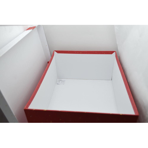 Подарункова коробка 35*27*15,5см Біла кришка з бантом 