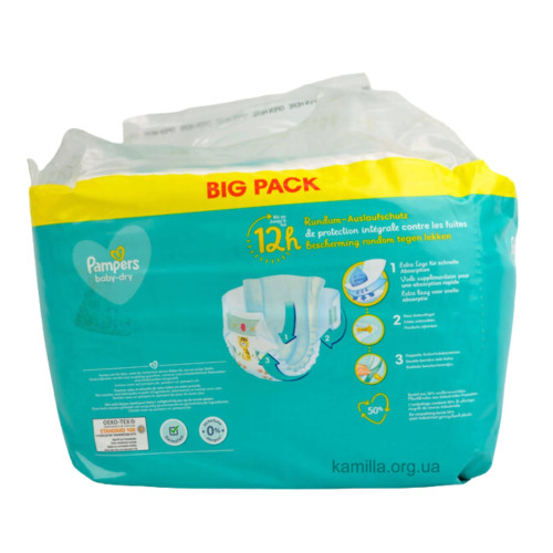 2/Підгузники дитячі Pampers Active Baby 6-11 кг №3 80 шт.