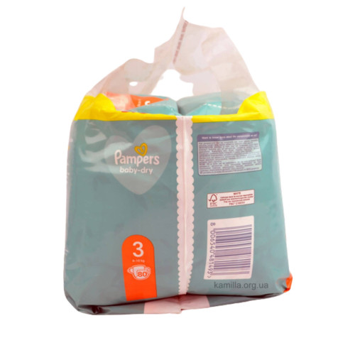 2/Підгузники дитячі Pampers Active Baby 6-11 кг №3 80 шт.