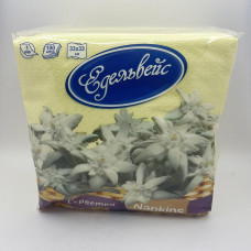 Серветки для столу Едельвейс 33*33 1-шарова 100шт Жовті