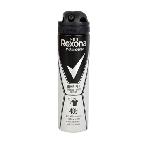 Чоловічий дезодорант спрей Rexona Невидимий захист на чорно/білому 150 мл.