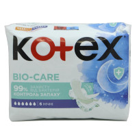 Критичні прокладки Kotex Біо каре 6шт Нічні (хлопок) - від бактерій та запаху