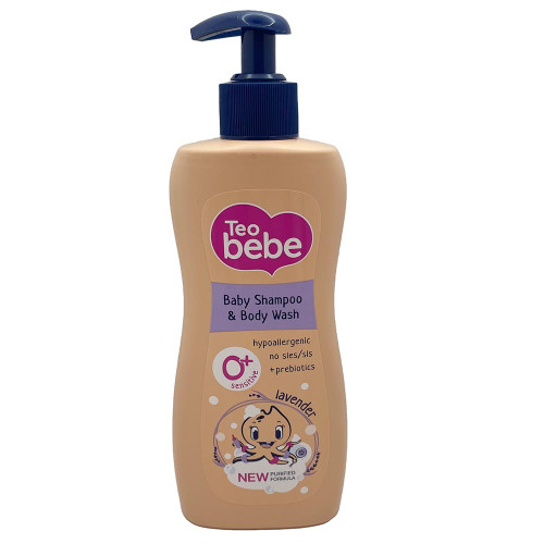 Дитячий шампунь і гель для душу Teo Bebe 400мл Лаванда