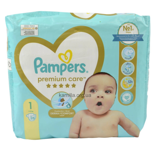 Підгузники дитячі Pampers Premium Care №1 2-5 кг 26 шт.