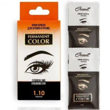 Крем-фарба для брів Permanent Color з окислювачем 1.10 Чорний 12 мл.