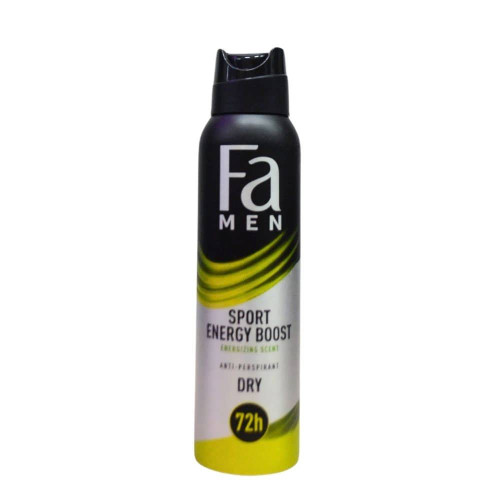 Антиперспірант-спрей Fa Men Sport Energy Boost 72h зі стимулюючим ароматом імбиру та лимону 150 мл