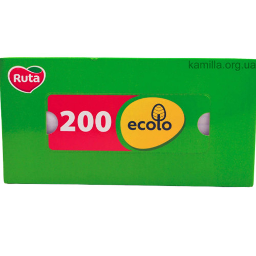 Серветки косметичні Ecolo 200шт 2-х шарові 