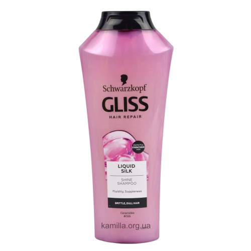 Шампунь для волосся Gliss Liquid Silk для ламкого та тьмяного волосся 400 мл.