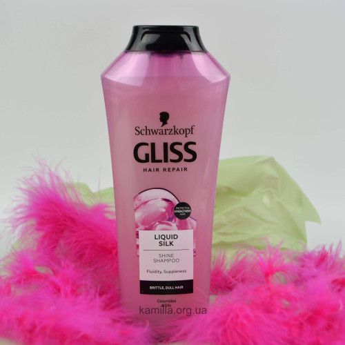 Шампунь для волосся Gliss Liquid Silk для ламкого та тьмяного волосся 400 мл.
