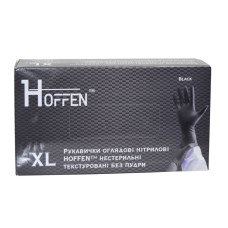 Рукавиці нітрілові Hoffen 100шт ХЛ Чорні 