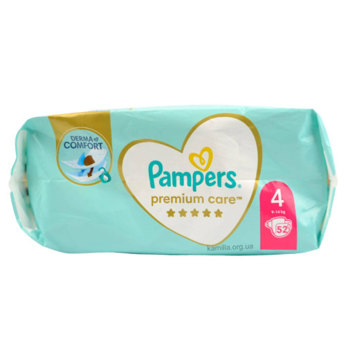 2/Підгузники дитячі Pampers Premium Care №4 9-14 кг 52 шт.