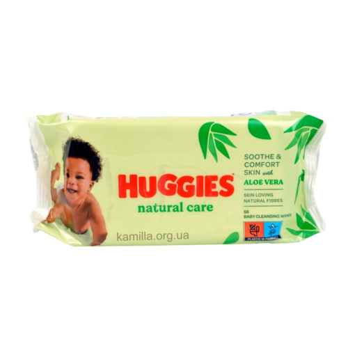 Дитячі вологі серветки Huggies Natural Care 56 шт. 