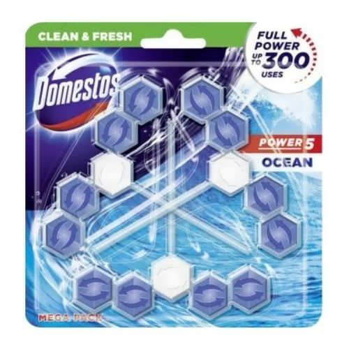 Блок для унітазу Domestos Power 5 Ocean 3 шт.